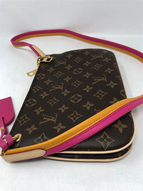 louis vuitton pink orange strap bag